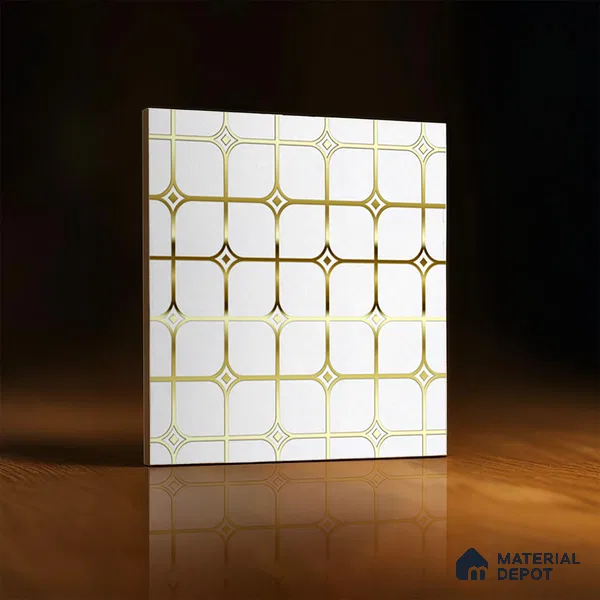 Highlighter Tiles  Tile TL 07253 Plana 8018 GLM (Gold) 1 ft x 1 ft Ceramic Matte Finish - 9 mm  | 2 mm Spacer is Mandatory (Sample)